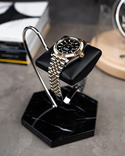 LYS&LYX Watch stand watch display stand watch holder watch Handcrafted watch holder (1-black/silver/black) - color: black/silver/black