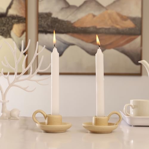 Candle Holder, 2PCS Halloween Nordic Style Ceramic Taper Candlesticks Holders Coffee Table Decor, Christmas Weddings, Desktop Ornaments Home Decor