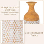Sziqiqi Rustic White Floor Vases Set of 3-27/20/16in Metal Extra Large Vase for Dried Flowers Shabby Chic Oversized High Vases Standing Antique Terracotta Farmhouse Vase for Pampas Grass Twigs Wicker - style: Large White Vases