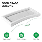 Bathroom Vanity Tray, 7.9'' Silicone Kitchen Sink Soap Tray, Toilet Tank Desk Organizer, Perfume Tray, Coffee Table Tray (Marble White) - color: Marble White