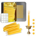 Luxury Beeswax Meditation Candles 20 Min – Mini Pure Beeswax Taper Candles with Brass Holder, Dripless 20 Minute Prayer Candles for Yoga Easter Saint Patrick’s Day, Wedding & Mother’s Day - color: 50pcs Beeswax Candles