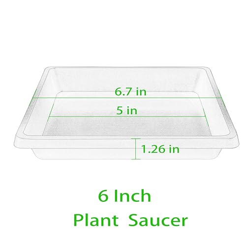6 Inch 4 Pack Square Plant Saucer, Plant Trays for Pots, Plant Saucers for Indoors and Outdoors, Water Catcher Tray, 8 10 12 14 16 18 20 inch Seed Starting Tray, Growing Trays (6"-Black) - color: Black, size: 6"(4Pack)
