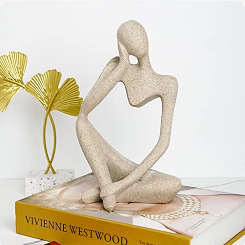 KITCISSL Home Decor Thinker Statue Abstract Art Figure Sculpture Decorative Ornaments Modern Resin Statues Geometric Design for Living Room, Bedroom, Office Desktop, Cabinets (Color : Left L) - color: Left L