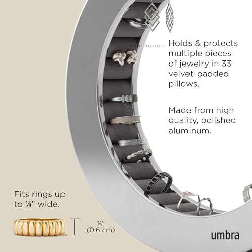 Umbra Ferris Metal Jewelry Organizer Ring Holder, Storage Solution - color: Chrome