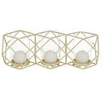 Deco 79 Modern Metal Solid Candle Holder, 15" x 5" x 5", Gold - size: 15"L x 5"W x 5"H