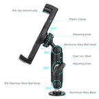 Aluminum Heavy Duty Drill Base Tablet Holder for Car,Tablet Mount for Truck,Commercial Vehicles,Dashboard,Boat and Wall Compatible with 4"-12.9" iPad Pro/Mini/Galaxy Tab//Phones,Large Case Friendly