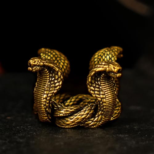 CHOVY 100% Solid Brass Four-Direction Snake Statue - Handcrafted Intertwined Serpent Sculpture, Vintage Mystical Collectible Art, Unique Gift for Mythology Lovers & Spiritual Seekers - style: Four Snakes