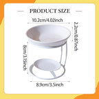 Qianly Ceramic Essential Oil Burner with Metal Frame, Ideal for Bedroom, Living Room Or Office, White - color: White