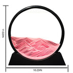 Muyan Moving Sand Art Picture Sandscapes in Motion Round Glass 3D Deep Sea Sand Art for Adult Large Desktop Art (Pink, 12 Inch) - color: Pink, size: 12 Inch