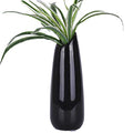 VanEnjoy 9.4" Black High Creative Oblique Opening Design Desktop Ceramic Vase Home Office Decoration Vases - color: Black