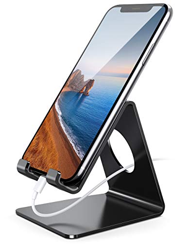 Lamicall Cell Phone Stand, Phone Dock: Cradle, Holder, Stand for Office Desk - Black - color: Black