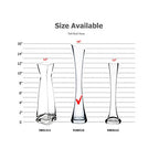 WGV Maria Bud Vase, Width 3", Height 15.75", Clear Tall Slant Cut Opening Gathering Concaved Glass Floral Container Centerpiece for Wedding Party Event Home Office Decor, 1 Piece - size: 3"x16"H Maria