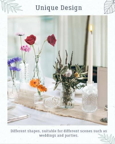 Yirilan Bud Vases Set of 32 PCS, Small Flower Vases for Table Centerpieces, Mini Vases for Single Stem Flowers, Glass Vases for Centerpieces, Wedding & Home Decor, Clear - size: 32 pcs