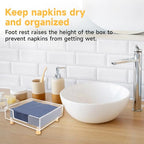 Acrylic Napkin Holder with Feet, LUVCOSY Acrylic Cocktail Napkin Holder, Clear Napkin Tray, Unique Gold Feet Design, Napkin Dispenser for Table, Bar, Kitchen, Dining Room, 7x7 Inches - Square - color: Gold, size: Square