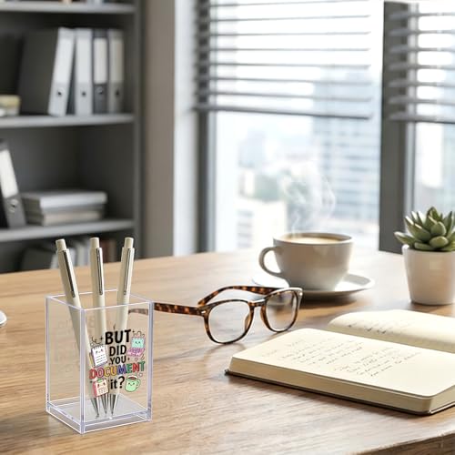 But Did You Document It Acrylic Organizer Pencil Pen Holder, HR Humor Office Desk Accessories Holder, Funny Office Decor Gifts for Women Human Resources Accountant Programmer Graphic Coworker - style: Document