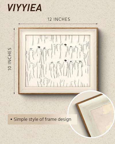 VIYYIEA Framed Wall Art for Living Room, Sketch Canvas Prints, Minimalist Home Decor, Abstract Painting Picture, Bathroom Wall Decor Gifts for Friends or Family - 12L x 10W - color: Abstract-【Crowds】, size: 12"L x 10"W