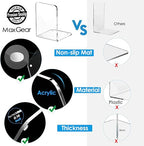MaxGear Acrylic Bookends - Clear Decorative Heavy Duty Non-Skid Book Stoppers (6 Pieces, Large)