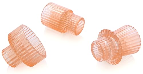 Vixdonos Taper Glass Candlestick Holders Tealight Candle Holders for Table Centerpieces, Wedding Decor and Dinner Party (3 Pcs, Orange Pink) - color: Orange Pink, size: 3 Pcs