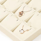 Oirlv Microfiber 9 Slots Jewelry Pendant Display Tray Jewelry Necklace Organizer Display Tray(Beige) - color: 9 Necklaces P13412