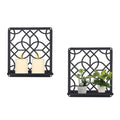 OYEFLY Metal Wall Candle Holder,Black Farmhouse Rustic Wall Art Decor (Style 1, Medium) - size: Medium