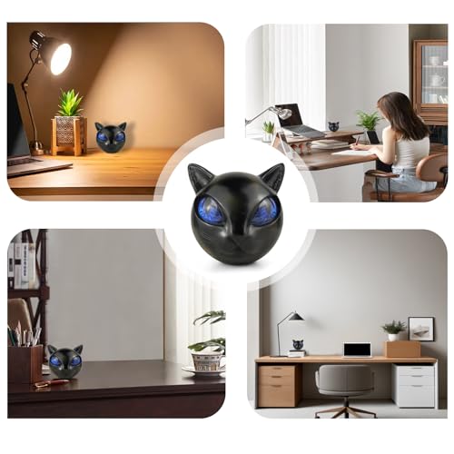 Luxury Black Cat Sculpture Resin Mini Cat Ornament - Elegant Home or Office Decor