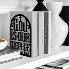 Peacoblue Metal Bookends for Shelves, Modern Decorative Heavy Duty Study Book Support Stoppers for Office, Desk, Shelf, Room 5.3"x4.3"x7.8" Cast Iron Simple Tall Bookends, 1 Pair (Bible) - style: Bible