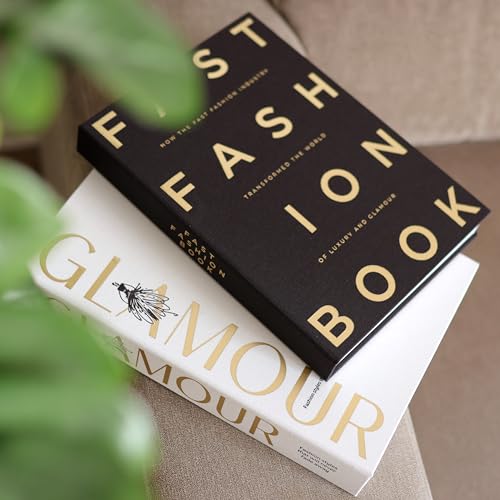 Decorative Books for Home Decor – Black & White Linen Faux Books for Decoration: Aesthetic Fake Book Shelf, Living Room, Mantle, Entryway & Coffee Table Decor – Stack Faux Book Storage Box, Set of 2