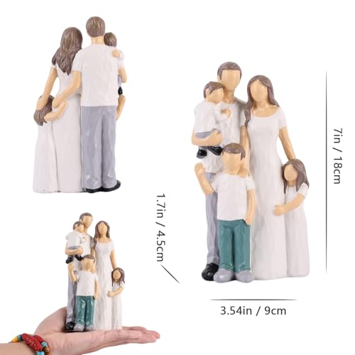 XMGZQ Family Figurines Father Mother Daughter Son Figurine,Sentimental Gifts for Family,Mom and Baby Child Statue Hand-Painted Sculpted,Birthday for Wife from Husband (White)