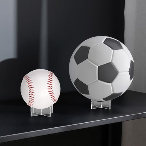 Acrylic Ball Holder 3-Pack, Small Size for Baseball, Softball & Golf Ball; Medium & Large Size for Basketball, Soccer, Volleyball; Horizontal Size for Rugby and Football - style: Small - 1.97 x 1.1 inch