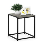 FURINNO Camnus Modern Living End Table, French Oak Grey, 15.75 in x 15.75 in x 17.83 in - color: French Oak Grey, size: 1 Tier, Metal Frame