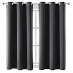 ChrisDowa Grommet Blackout Curtains for Bedroom and Living Room - 2 Panels Set Thermal Insulated Room Darkening Curtains (Dark Grey, 42 x 63 Inch) - color: Dark Grey, size: 42"W x 63"L (Pack of 2)