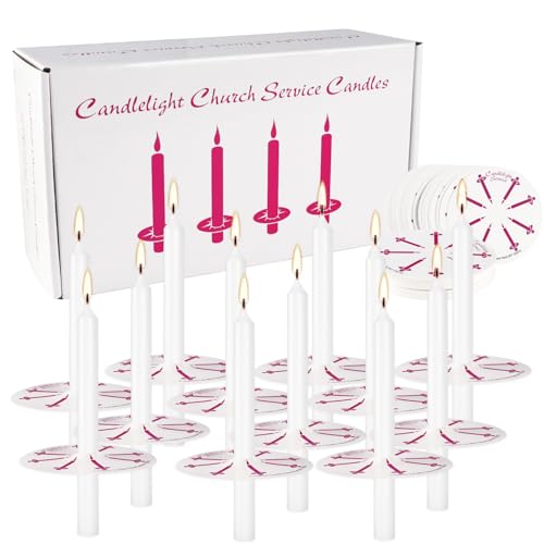 300Pack White Taper Candles with Drip Guards & Paper Holders - 5 Inch Odorless Religious Candles for Church Prayers, Sabbath Ceremonies, & Home Decorations…… - color: 300Pack-White-5inch