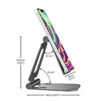 Cell Phone Stand for Desk Phone Holder Foldable Portable Adjustable Cradle Dock Compatible with iPhone 17 16 15 14 13 Pro Max, iPhone 12 11 Plus SE XS XR 8 7, Office Desk Travel Accessories, Silver - color: Silver