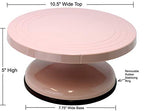 Creative Hobbies 10.5 Inch Rotating Cake Decorating Turntable - Pink Plastic - Revolving Cake Stand, Banding Wheel, Sculpture Stand with Sturdy Base