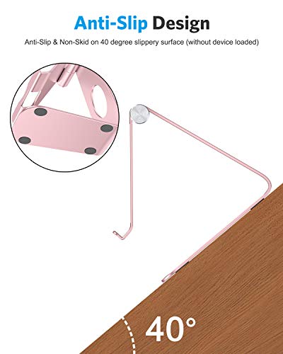OMOTON Tablet Stand Holder Adjustable, T1 Desktop Aluminum Tablet Dock Cradle Compatible with iPad Air/Mini, iPad 10.2/9.7, iPad Pro 11/12.9, Samsung Tab and More, Rose Gold - color: Rose Gold