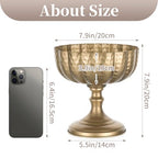 Sziqiqi Gold Urn Vase for Wedding: 7.9in Large Compote Vases Centrepieces with Crystal Beads for Table Decorations - Set of 10 Metal Urn Vases for Flower Arrangement Bowl Vase for Party Anniversary