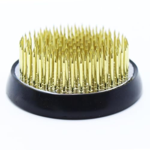 Floral Frogs for Flower Arrangements, 2.4" Round Metal Flower Frog Vase Arranger Gold Pin Holder for Ikebana, DIY Flower Craft Arrangements (60mm Gold) - color: 60mm Gold
