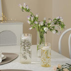 Set of 12 Glass Cylinder Vases for Centerpieces with 8 Pack Vase filler 12 Pearl String 24 White Floating Candles for Centerpieces, Table Center pieces for Wedding Party Home Decor 5, 6, 8 Inch - style: 12 Set(5,6,8Inch)