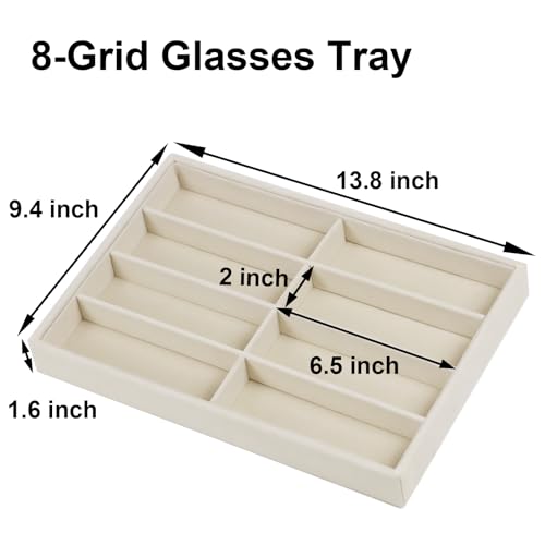 Large Velvet Sunglasses Storage Organizers Jewelry Organizer, Velvet Jewelry Organizer, Large Jewelry Drawer Organizer Tray, Eyeglass Organizer Earring Holder Ring Display (Sunglass Tray) - size: Sunglass Tray