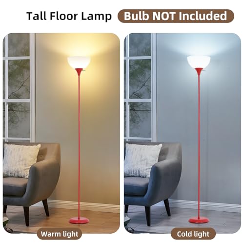 RISLG Standing Lamp, Floor Lamp, Dimmable Floor Lamps for Living Room Bedroom Study Office Kid’s Room (Red) - color: Red