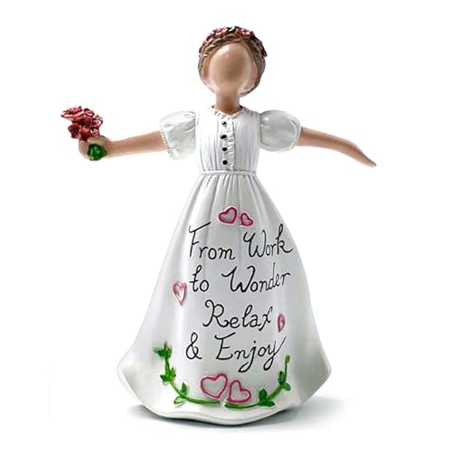 Women Inspirational Resin Statue - Inspirational Gift Statue for Women Mother Teachers Coworkers Employee Rose Angle Encouragement Figurine for Mother’s Day Wife Daughter Birthday Idea Gifts - style: Angel