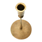 Creative Co-Op Hand-Forged Hammered Metal Taper, Antique Brass Finish Candle Holder - size: 4" Round x 8-3/4"H