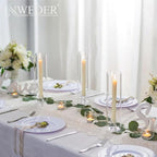 Glass Hurricane Candle Holder: 11.8" Tall Candlestick Holder Bulk with Cylinder Windproof Cover Set of 6 Clear Taper Candle Holders for Wedding Party Birthday Christmas Decor - size: 11.8" H - 6 Pcs