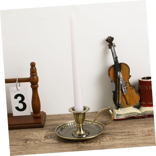 IMIKEYA Vintage Handheld Candlestick Holder Retro Candle Stand Handle for Home Unique Tabletop Centerpiece for Weddings Anniversaries and Special Occasions