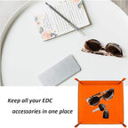 siduater Valet Tray Desktop Storage Organizer – Vegan Leather Catchall Tray Bedside Vanity Tray Nightstand Caddy Holder for Remote Controller, Watch, Keys, Phone, Wallet, Coin, Jewelry, Brown - color: Brown