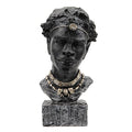 Leekung African Sculpture Resin Figurine, Handmade Home Decor, 12.2x6.3x4.3 inches, Black - color: Black M
