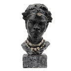 Leekung African Sculpture Resin Figurine, Handmade Home Decor, 12.2x6.3x4.3 inches, Black - color: Black M