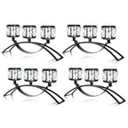 4 Pcs 3-Arm Crystal Tealight Candle Holders, Elegant Metal Arch Candlestick Centerpiece for Wedding, Party, Dining Room Table Decorations, Anniversary (4, Black-3 Arm) - size: Black-3 Arm