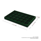 24 Girds Velvet Jewelry Ring Tray Earring Organizer Tray Jewelry Organizer Display Trays for Ring Earrings Storage (Green) - size: 24 Grid for Earring/Ring