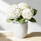 Ceramic Flower Vase, 6.5 inch White Farmhouse Table Rustic Vases, Handcrafted Weathered Pottery Vases, Small Flower Terracotta Vase for Home Decor, Living Room, Table, Shelf, Fireplace